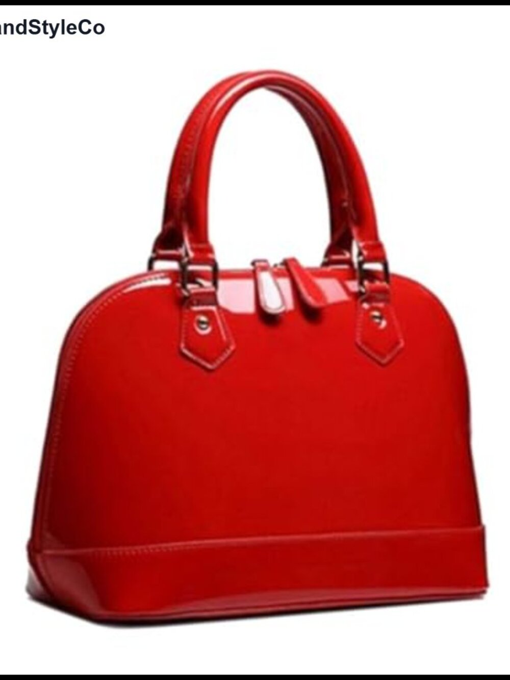 Patent Leather Dome Satchel Zip-Around Multi-Pocket Top-Handle Shell Bag